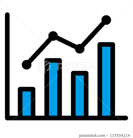 帶有長條圖和折線圖的商業圖示(2 種顏色,綜合分析,趨勢,簡潔) 帶有長條圖和折線圖的商業圖示(2 種顏色,綜合分析,趨勢,簡潔) 137834214