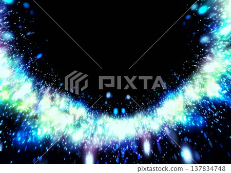 Abstract technology background material featuring swirling blue gradient light. 137834748