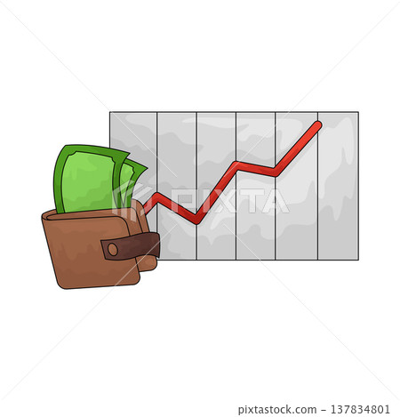 Illustration of Wallet with Chart Illustration of Wallet with Chart 137834801