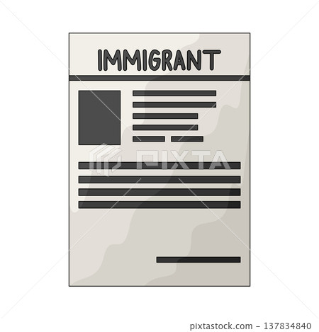 Illustration of Immigration document Illustration of Immigration document 137834840