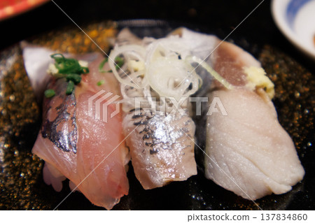 Fresh and high-quality conveyor belt sushi from Toyama Prefecture Fresh and high-quality conveyor belt sushi from Toyama Prefecture 137834860