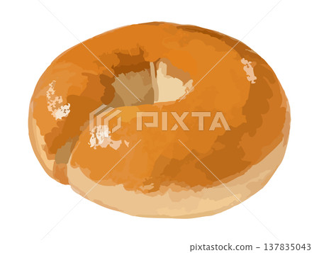 從上方斜角看到的百吉餅 從上方斜角看到的百吉餅 137835043