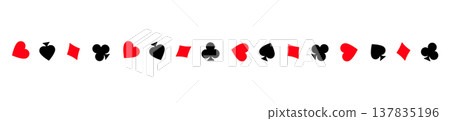 Playing card pattern line decoration set 137835196