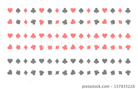 Playing card pattern line decoration set (pastel tones) Playing card pattern line decoration set (pastel tones) 137835228