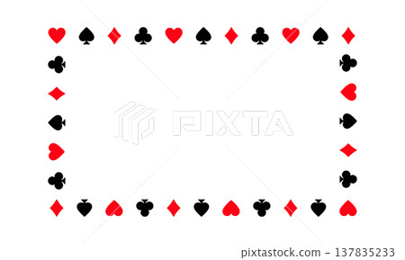 Square frame with playing card symbols Square frame with playing card symbols 137835233