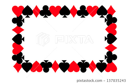 Square frame with playing card symbols Square frame with playing card symbols 137835243