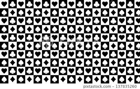 磁磚圖案的撲克牌背景/棋盤格圖案 137835260