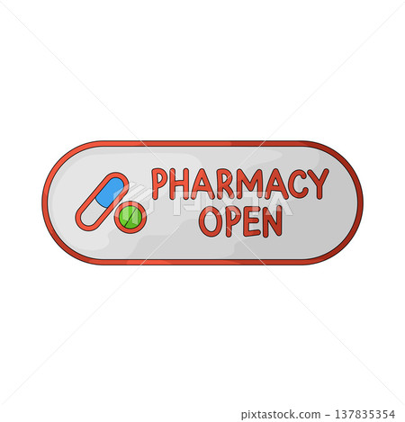 Illustration of Pharmacy open sign 137835354