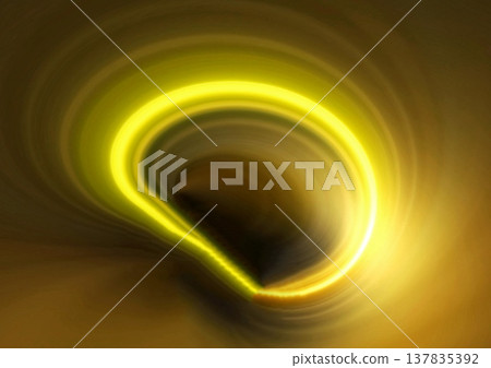 A swirling wave of golden neon light against a black background. Technology/Digital background. A swirling wave of golden neon light against a black background. Technology/Digital background. 137835392