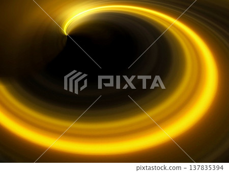 A swirling wave of golden neon light against a black background. Technology/Digital background. A swirling wave of golden neon light against a black background. Technology/Digital background. 137835394