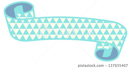 簡約可愛的三角形圖案絲帶，薄荷綠，6號。 137835407