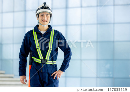 Traffic controller directing traffic 137835519