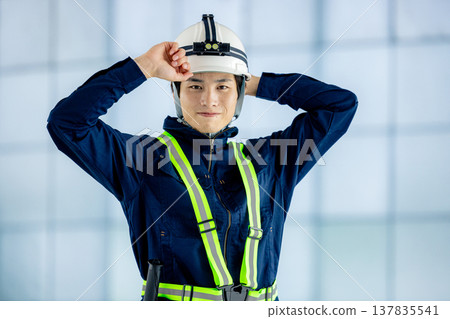 Traffic controller directing traffic 137835541