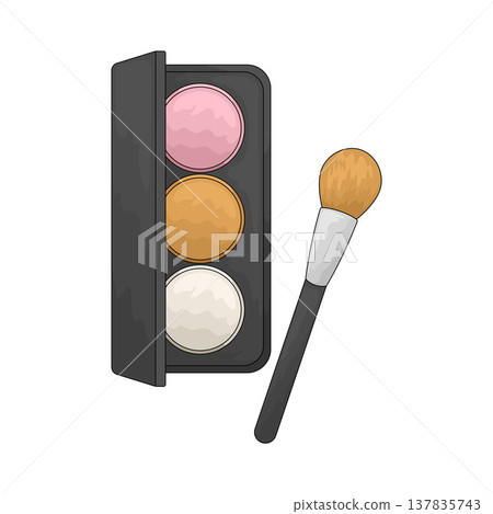 Illustration of Makeup Palette Illustration of Makeup Palette 137835743