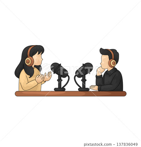 Illustration of Podcast Conversation Illustration of Podcast Conversation 137836049