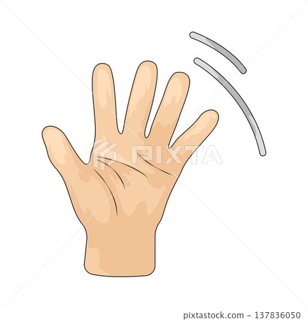 Illustration of Waving Hand Illustration of Waving Hand 137836050