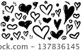 Lots of handwritten hearts 137836145