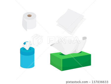 Set of tissue and toilet paper rolls stock illustration Set of tissue and toilet paper rolls stock illustration 137836633