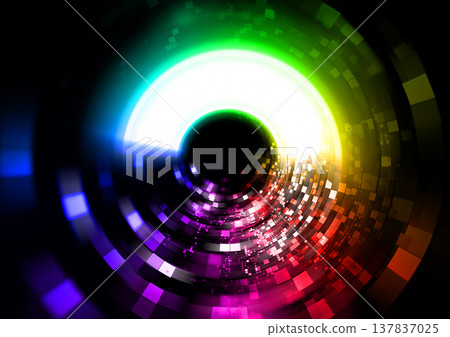 Abstract background with swirling colorful light particles | Rotating circular gradient art of light Abstract background with swirling colorful light particles | Rotating circular gradient art of light 137837025
