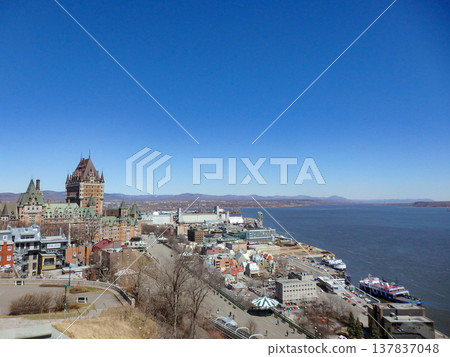 A view of Quebec City, Canada, the only fortified city in North America, which is registered as a World Cultural Heritage site. A view of Quebec City, Canada, the only fortified city in North America, which is registered as a World Cultural Heritage site. 137837048