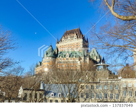 Château Frontenac, a historic luxury hotel and landmark in Quebec City, Canada. 137837049