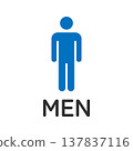 帶有“MEN”字樣的男洗手間圖標 137837116