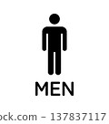 帶有“MEN”字樣的男洗手間圖標 137837117