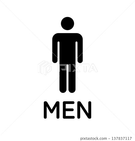 帶有“MEN”字樣的男洗手間圖標 帶有“MEN”字樣的男洗手間圖標 137837117