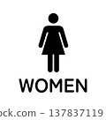 帶有“WOMEN”字樣的女洗手間圖標 137837119