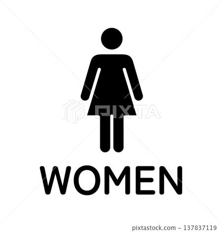 Women's restroom icon with the word "WOMEN" Women's restroom icon with the word "WOMEN" 137837119