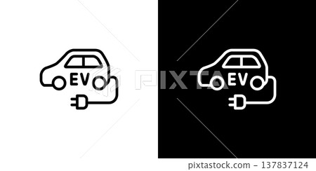 電動車 (EV) 圖示 永續發展 電動車 (EV) 圖示 永續發展 137837124