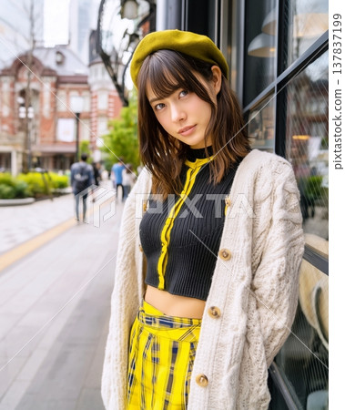 Woman in yellow fashion 137837199