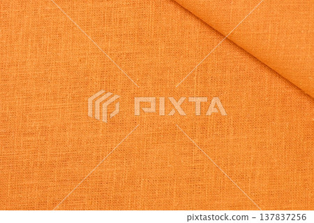 orange hemp viscose natural fabric cloth color, sackcloth rough texture of textile orange hemp viscose natural fabric cloth color, sackcloth rough texture of textile 137837256