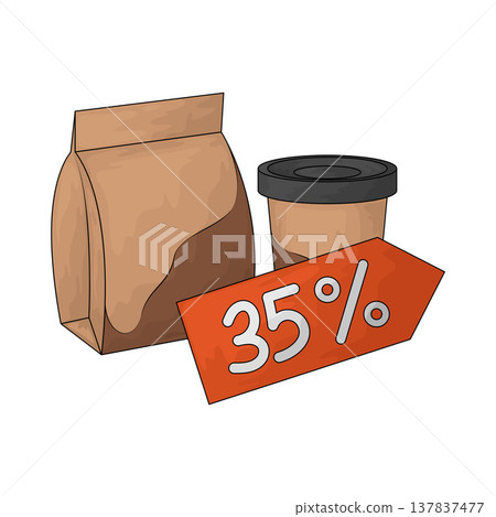 Illustration of Food Delivery Discount Illustration of Food Delivery Discount 137837477