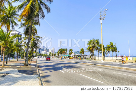 Copacabana coast and beach promenade in Rio de Janeiro Brazil. Copacabana coast and beach promenade in Rio de Janeiro Brazil. 137837592