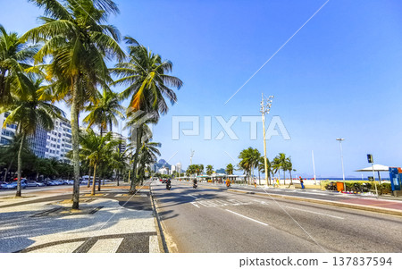 Copacabana coast and beach promenade in Rio de Janeiro Brazil. Copacabana coast and beach promenade in Rio de Janeiro Brazil. 137837594