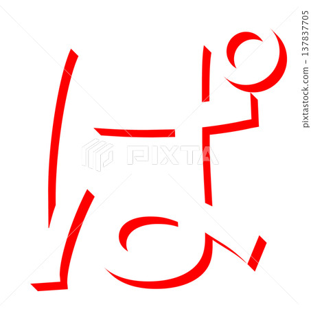 A simple red hiragana character "pa" design, a handwritten-style red "pa" typography material, for use in Japanese language learning. A simple red hiragana character "pa" design, a handwritten-style red "pa" typography material, for use in Japanese language learning. 137837705