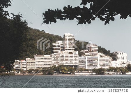 Barra da Tijuca Beach Mountain Skyline Rio de Janeiro Brazil. 137837728