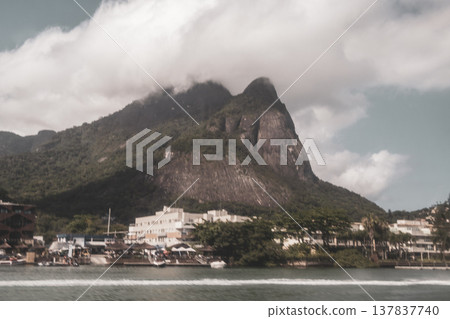 Barra da Tijuca Beach Mountain Skyline Rio de Janeiro Brazil. 137837740