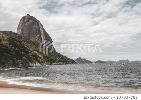 Tropical Urca Red Beach Sugarloaf Hill Rio de Janeiro Brazil. Tropical Urca Red Beach Sugarloaf Hill Rio de Janeiro Brazil. 137837782