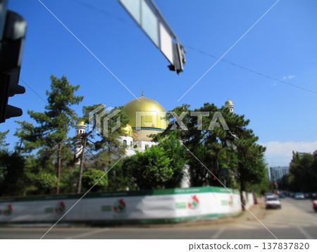 Kazakhstan, Almaty, Central Mosque (Diorama Style) Kazakhstan, Almaty, Central Mosque (Diorama Style) 137837820