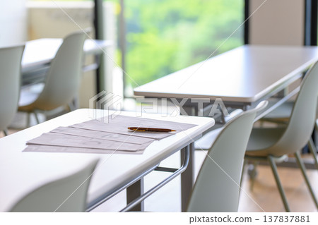 Conference room desks and chairs 137837881