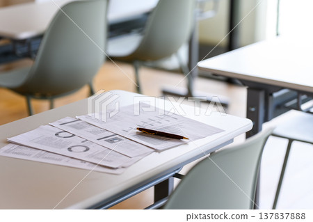 Documents and a pen placed on the desk Documents and a pen placed on the desk 137837888
