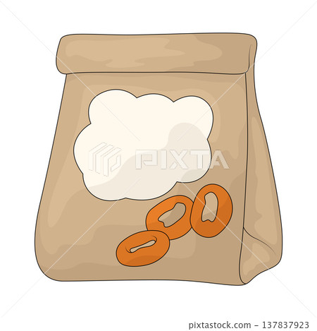 Illustration of onion ring bag 137837923