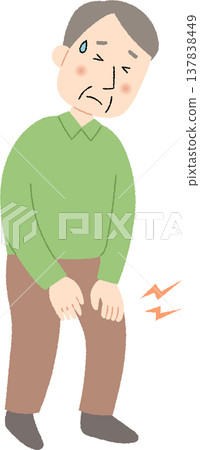 膝蓋疼痛的老年男子 膝蓋疼痛的老年男子 137838449