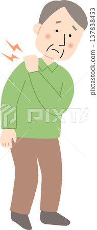 Elderly man with shoulder pain 137838453