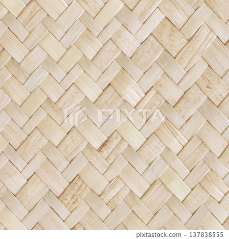 Pattern of old reed weaving mat with vintage style for background and design art work. Pattern of old reed weaving mat with vintage style for background and design art work. 137838555