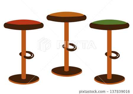 A set of illustrations of simple wooden chairs 137839016