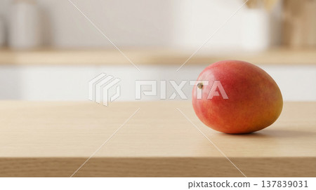 Whole Irwin Mango On Wooden Table With Copy Space 137839031