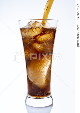 Coke poured into a glass Coke poured into a glass 137839473